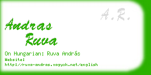 andras ruva business card